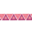 boho style pink triangles seamless border vector image vector image