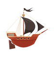 cartoon pirate ship vector image