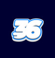 number 36 3d fast icon vector image vector image