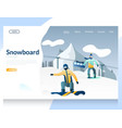 snowboard website landing page design vector image