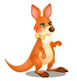 cute animated kangaroo with bow isolated on white vector image