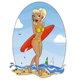 girl with surf vector image vector image