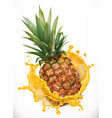 pineapple juice fresh fruit 3d icon vector image vector image