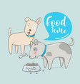 cute dog eating food with hand drawn vector image
