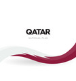 qatar flag wavy ribbon with colors vector image