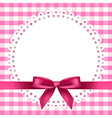chequered napkin ribbon background vector image vector image