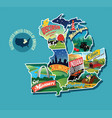 pictorial map of united states vector image vector image