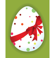 funny egg with a red bow vector image vector image