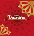 happy dussehra arrow on red mandala background vector image vector image