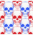 human scull color seamless pattern hand drawn vector image