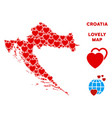 love croatia map composition of hearts vector image