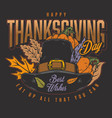 thanksgiving day colorful poster vintage vector image