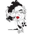 girl with rose vector image