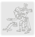 monochrome icon with symbols from aztec codices vector image