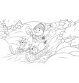 new year in forest snowman and little animals vector image