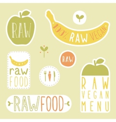 Raw vegan labels Royalty Free Vector Image - VectorStock