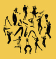 silhouettes of dancers dancing charleston vector image vector image