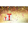 christmas gifts on confetti background 0709 vector image vector image