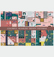 collection of seamless abstract trendy patterns vector image