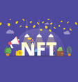 nft non fungible token concept for digital vector image