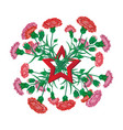 red carnation bouquet with saint george ribbon vector image vector image