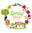 sale spring frame round garden vector image