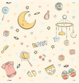 seamless pattern with baby care items vector image