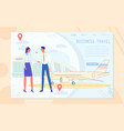 landing page offering business travel organization vector image vector image