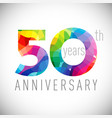 50 th anniversary facet years multicolored vector image vector image