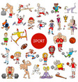 cartoon people and sports large set vector image