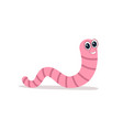 Cute pink worm cartoon Royalty Free Vector Image