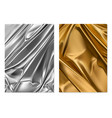 silver and gold texture foil fabric 3d realistic vector image vector image