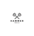 cross mail hammer lines logo symbol icon graphic vector image
