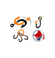hook fish solution template set vector image