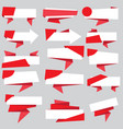 set of white and red paper banners vector image vector image