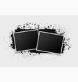 grunge style two photo frames background vector image vector image