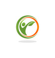 people leaf logo vector image