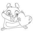 hamster holding heart vector image