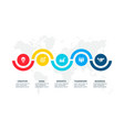 abstract elements of graph diagram with 5 steps vector image