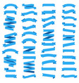 blue ribbon set isolated white background vector image