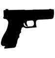 hand gun silhouette vector image
