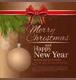 merry christmas and happy new year design vector image