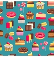 seamless pattern with sweet dessert objects vector image