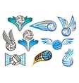 volleyball ball emblems collection vector image vector image