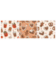 christmas market street foods and drinks seamless vector image