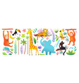 cute baby african animals and jungle clipart vector image