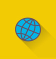 earth flat icon globe symbol with shadow vector image