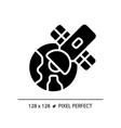 satellite pixel perfect black glyph icon vector image vector image