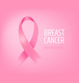 breast cancer awareness month card with pink silk vector image vector image