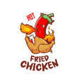 hot fried chicken logo vector image